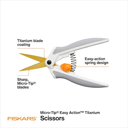 Fiskars® Easy Action™ No.5 Micro-Tip® Titanium Scissors